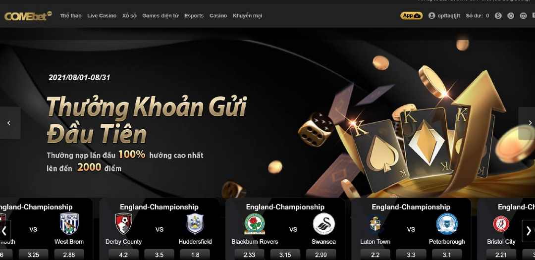 Chất lượng giao diện website đẳng cấp tại Comebet