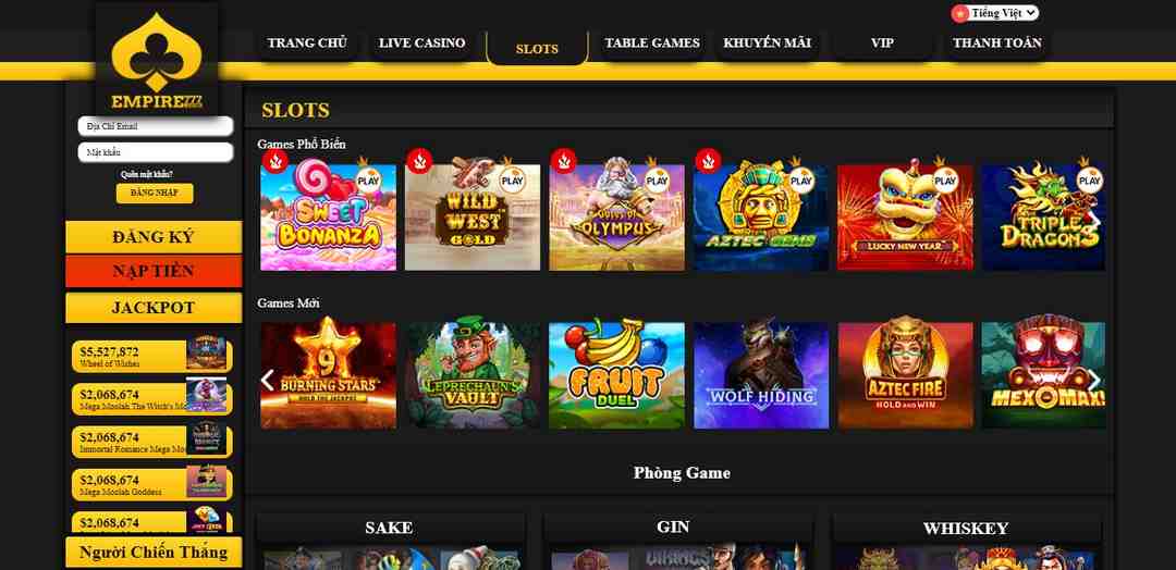 Nhà cái Empire777 sưu tập hệ thống game cược cực kỳ nổi trội, cuốn hút