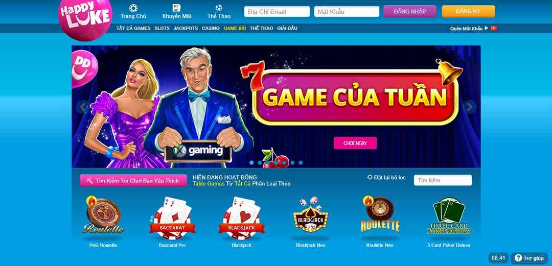 Trò chơi casino trực tuyến được nhiều người lựa chọn tham gia trên Happyluke