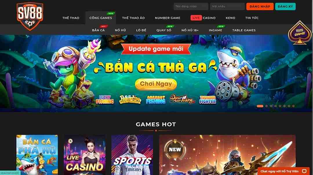 Trò chơi game bài trực tuyến tại Sv88